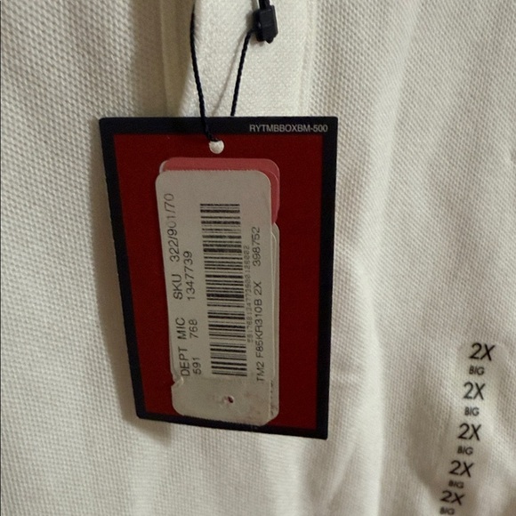 RTY Trademark White Long Sleeve Polo Shirt New With Tags - Picture 5 of 5